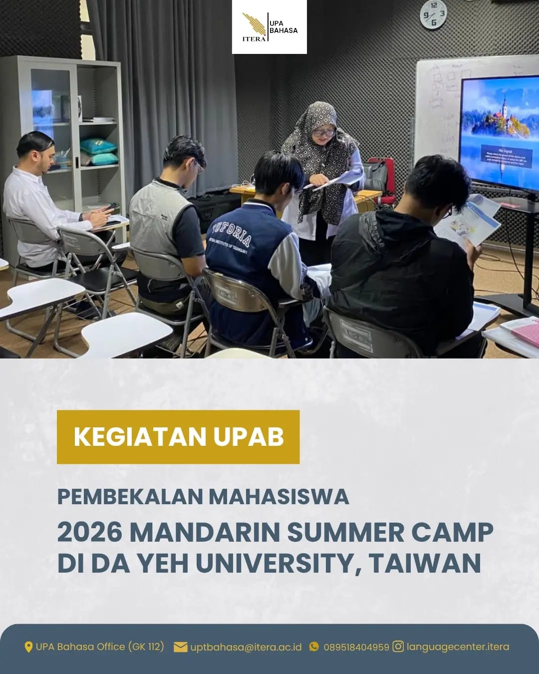 Pembekalan Mahasiswa 2026 MANDARIN SUMMER CAMP DI YEH UNIVERSITY, TAIWAN